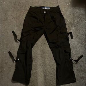 VIP Black Tactical Cargo Pants with Adjustable Straps